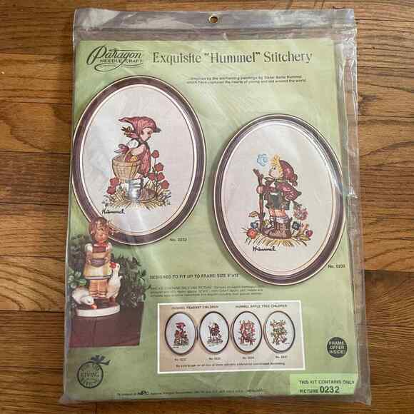 Hummel Peasant Children Girl (no 0232) Vintage Embroidery Kit by Paragon - Picture 1 of 6